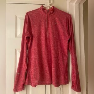 Nike running pink dri-fit quarter zip